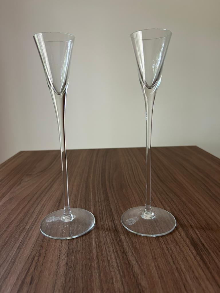 Borrelglaasjes op voet - hoogte 24 cm, Ophalen, Zo goed als nieuw, Borrel- of Shotglas