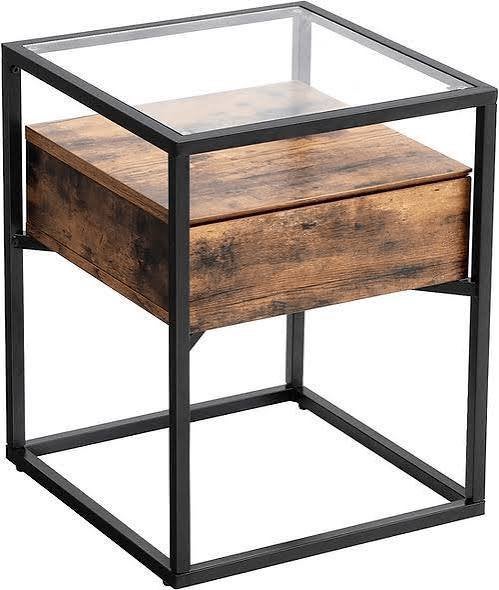 Luxe nachtkastje/ bijzet tafel, Ophalen, Metaal of Aluminium, Nieuw, 55 tot 70 cm