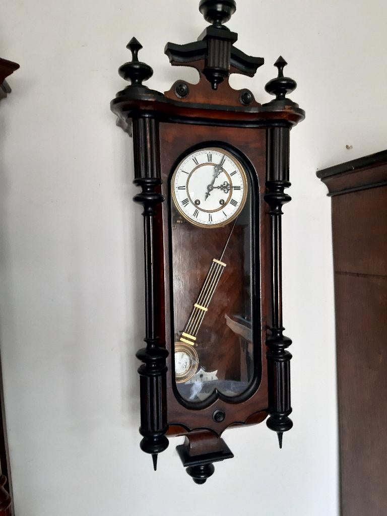 antieke biedermeier regulateur.Carl Werner., Ophalen of Verzenden