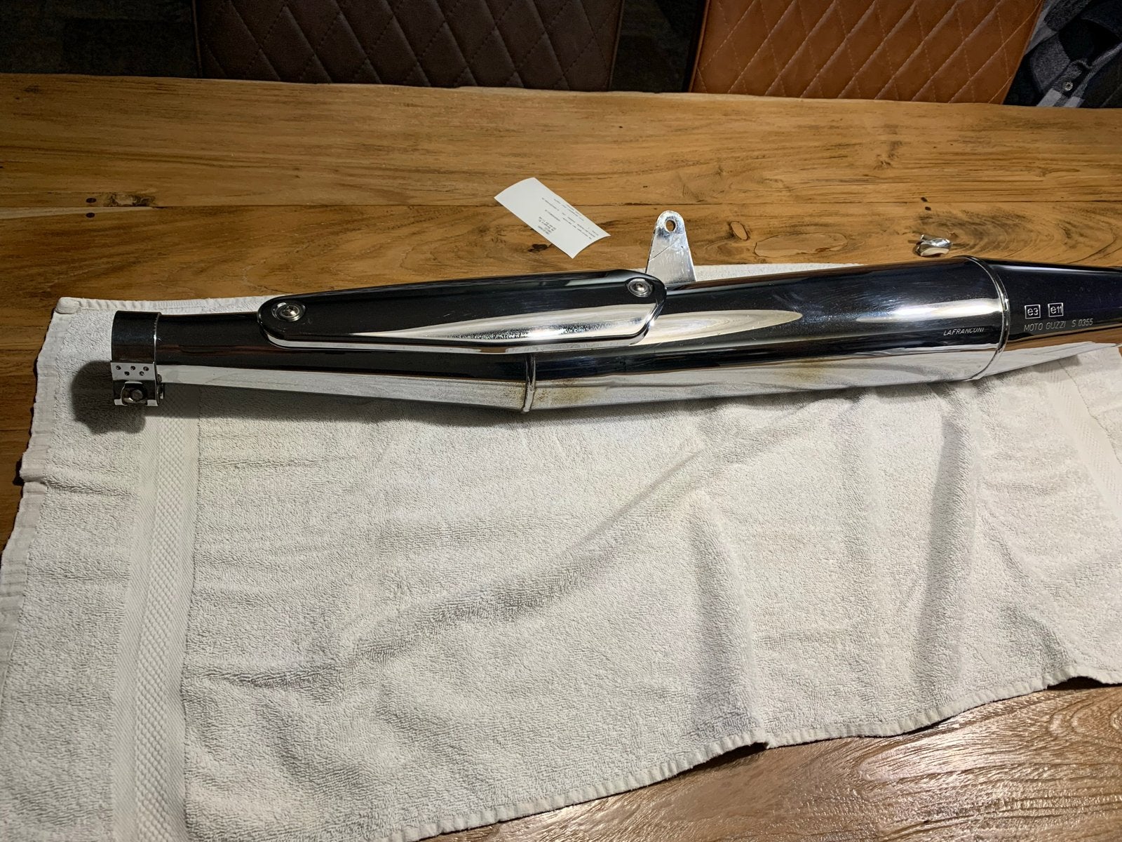 Moto Guzzi S 0355 Uitlaatdemper - Chroom, Ophalen of Verzenden, Gebruikt