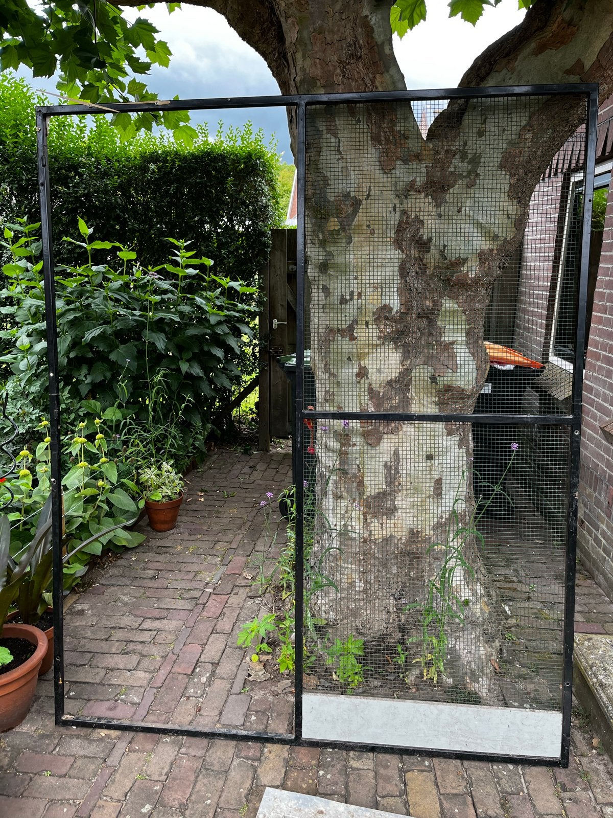 Volière panelen + deur en bodemplaat.Hoekopstelling., Dieren en Toebehoren, Ophalen, Gebruikt, Metaal, Volière