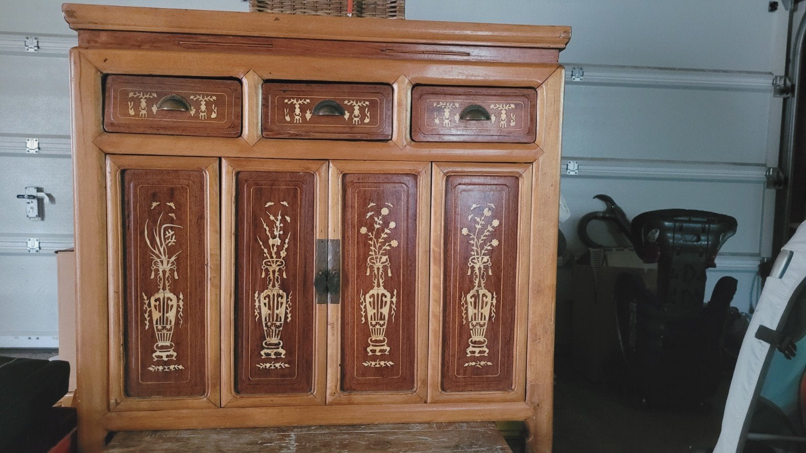 Antiek Chinees dressoir/boekenkast met beeninleg, Ophalen, Gebruikt, Overige materialen, Met deur(en)