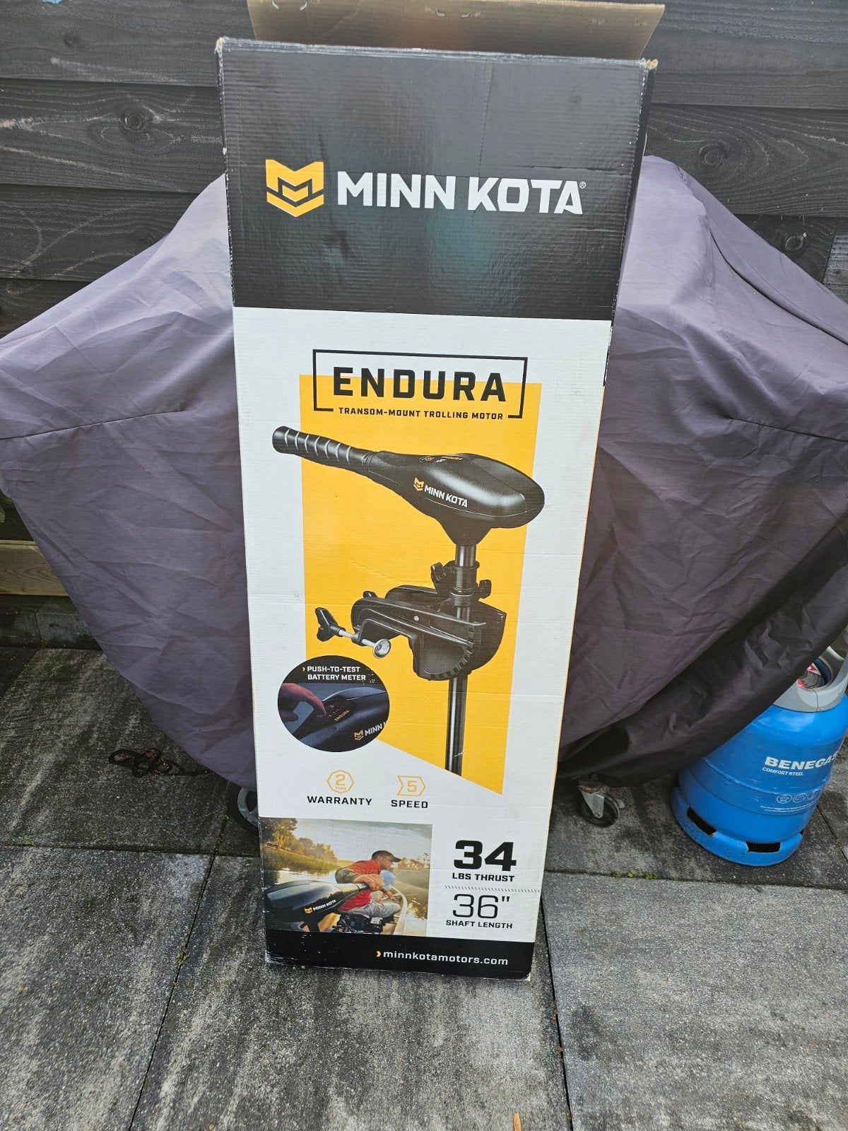Minn Kota Endura Transom-Mount Trolling Motor 34 LBS, Ophalen, Zo goed als nieuw, Motor en Techniek