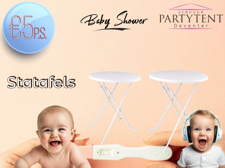 Statafel huren babyshower of reveal party, Ophalen, Geboorte of Huwelijk