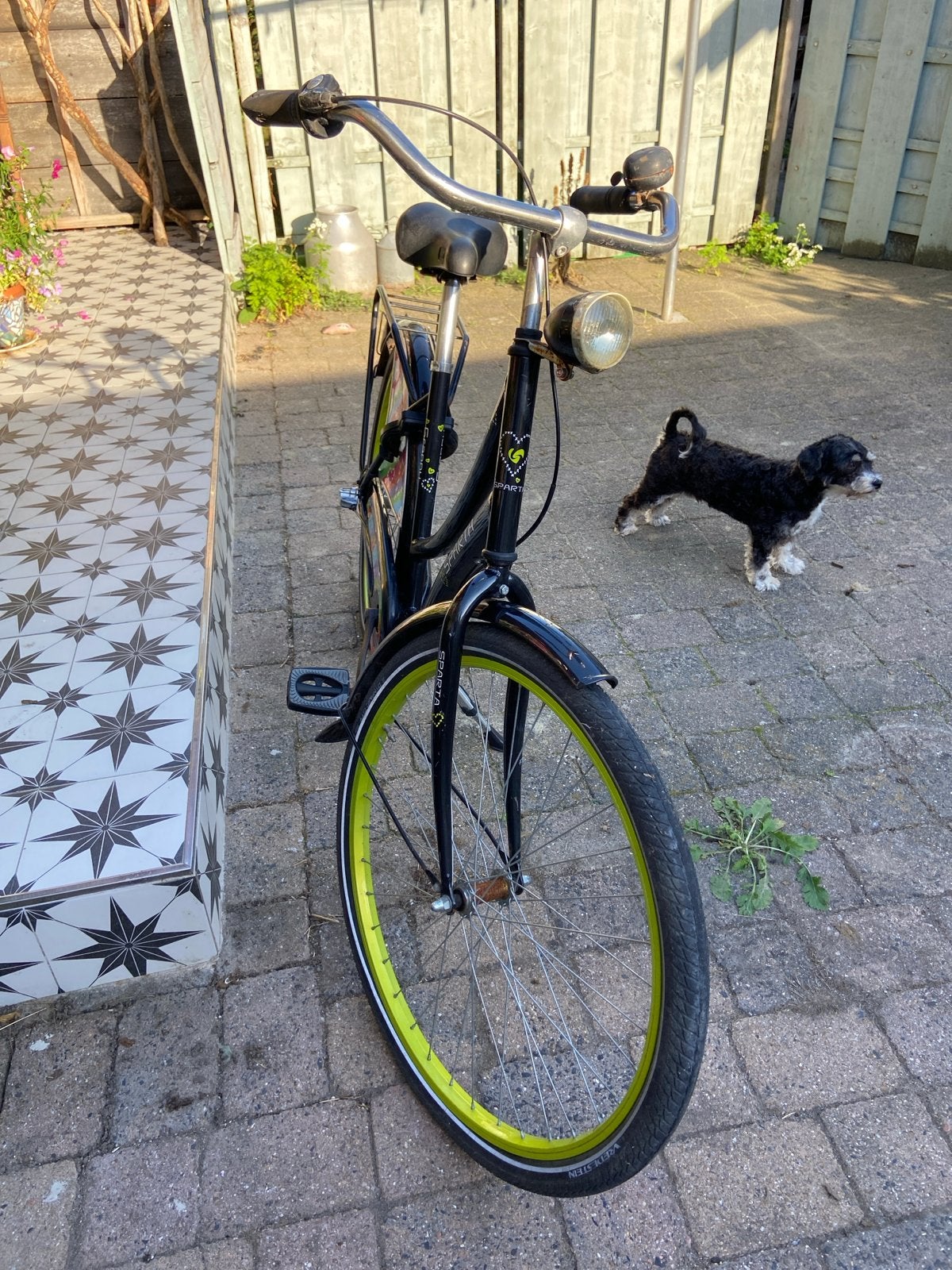Sparta Grannny kinder/tienerfiets- Zwart/kleurtjes, Ophalen, Terugtraprem, Sparta, Gebruikt
