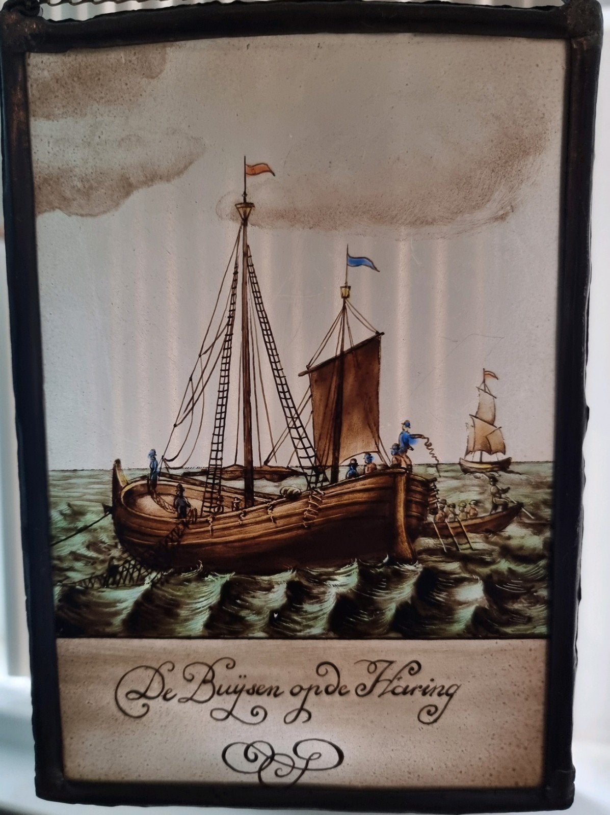 oude glas in lood afbeelding, Ophalen, Minder dan 50 cm