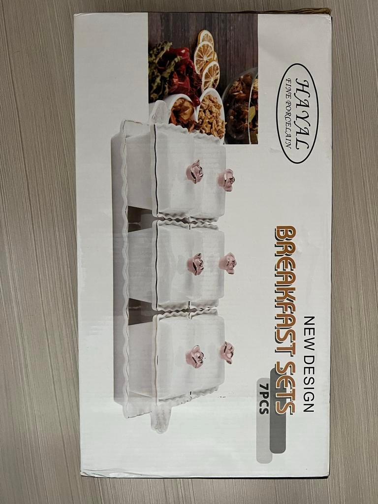 HAYAL Breakfast Sets 7-delig porselein, Nieuw, Ophalen of Verzenden, Overige stijlen, Porselein