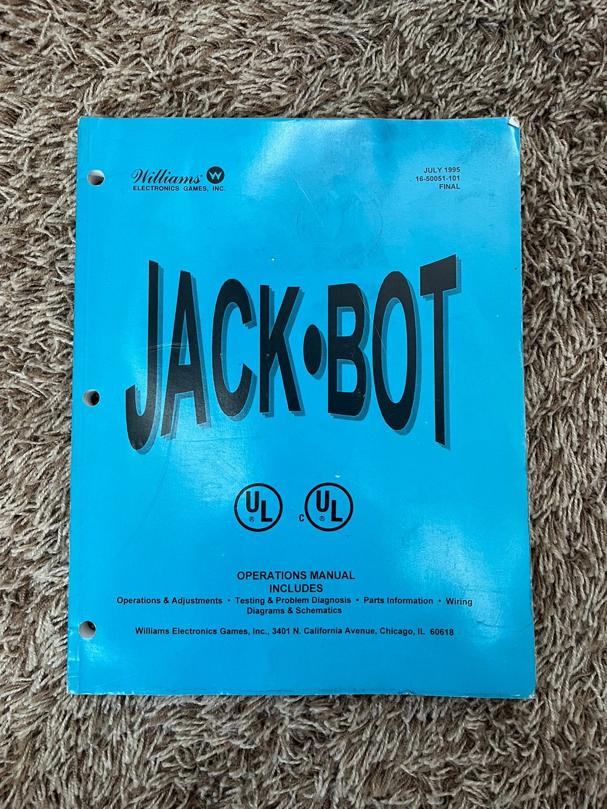 Flipperkast manual Jackbot, Ophalen of Verzenden, Gebruikt, Elektronisch, Flipperkast