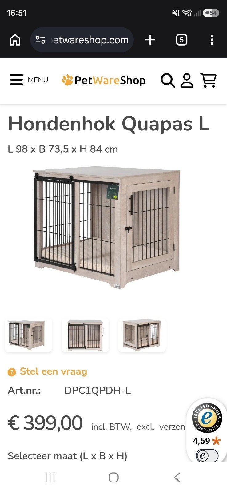 Nagenoeg Nieuwe Bench maat L, Ophalen, Zo goed als nieuw, 75 tot 110 cm, Minder dan 65 cm