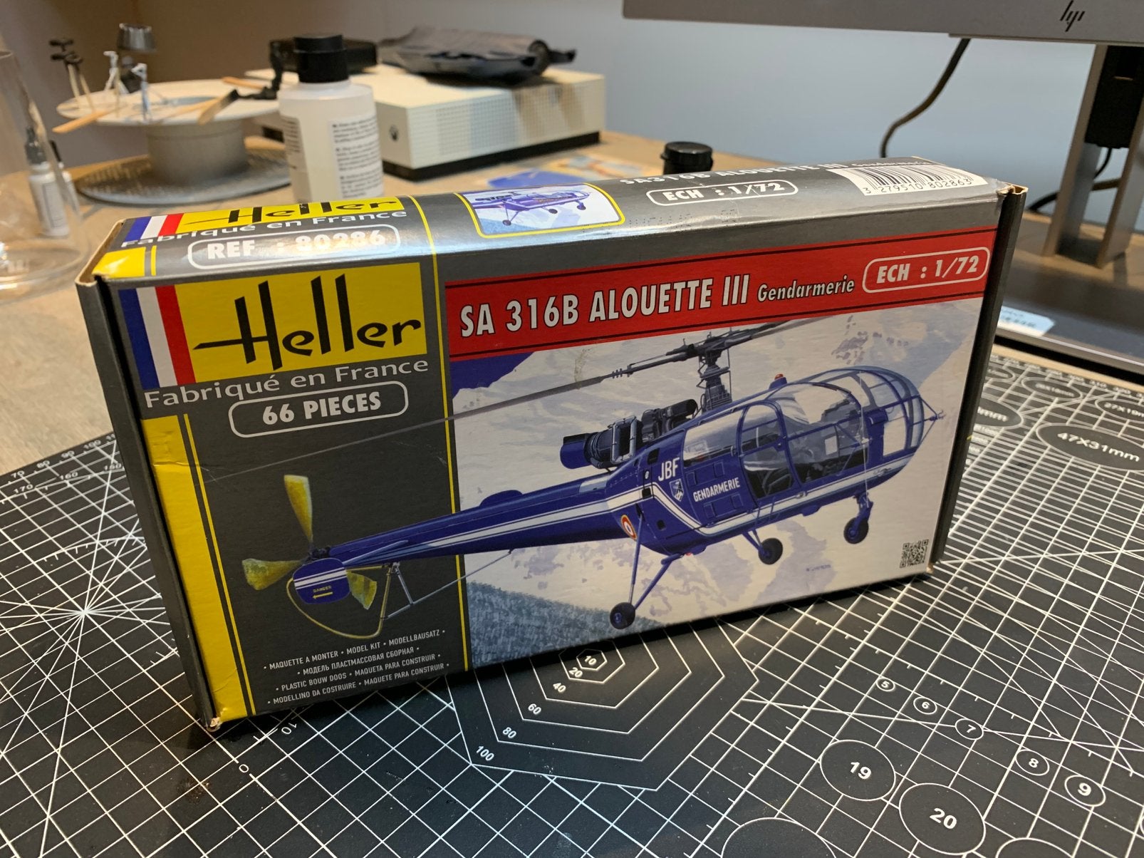 Heller Alouette 3 1/72 bouwdoos, 1:72 tot 1:144, Helikopter, Ophalen of Verzenden, Zo goed als nieuw