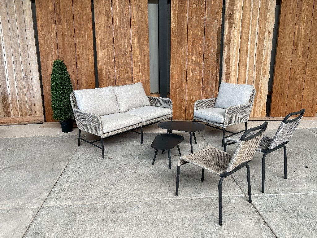 Loungeset Cayman | wicker naturel | creme kussens, Ophalen, 4 zitplaatsen, Nieuw, Bank