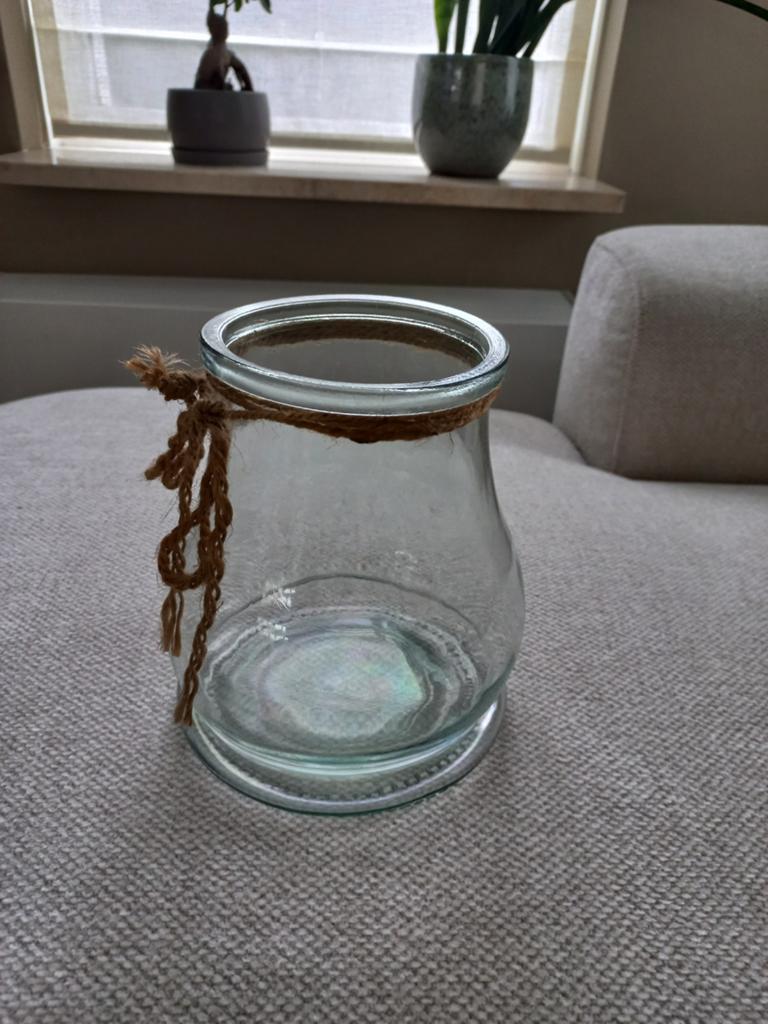 Glazen vaas/bloempot, Huis en Inrichting, Woonaccessoires | Vazen, Ophalen, Gebruikt, Overige kleuren, Glas