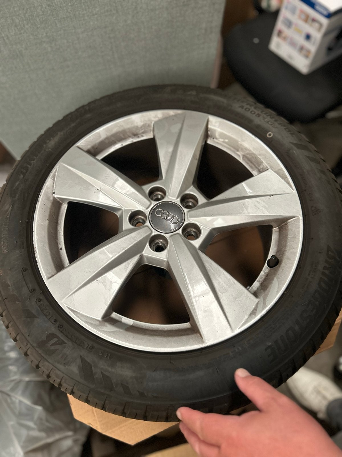 Zilveren audi velgen, Gebruikt, 16 inch, Banden en Velgen, Ophalen of Verzenden