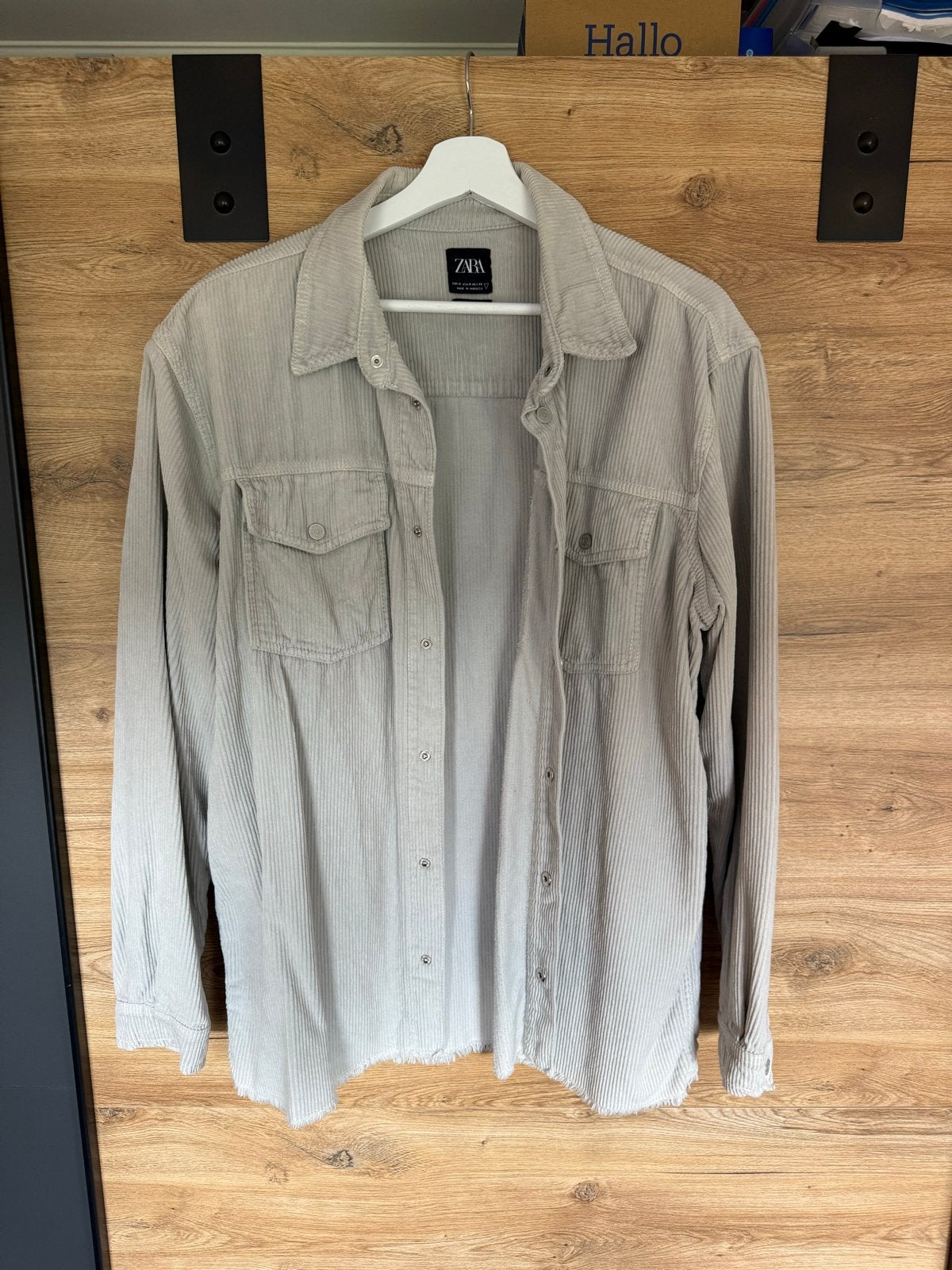 Zara Corduroy Overhemd Maat M - Relaxed Fit, Ophalen of Verzenden, Zo goed als nieuw, Grijs, Halswijdte 39/40 (M)