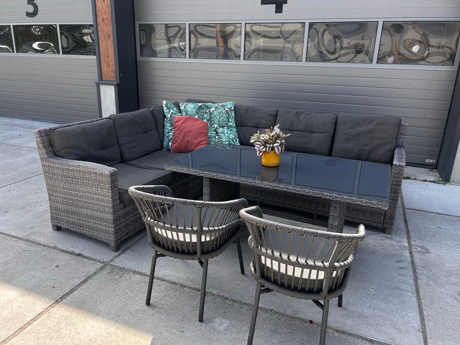 Garden Impressions dining loungeset met 2 extra stoelen, Ophalen, Gebruikt, Bank, .