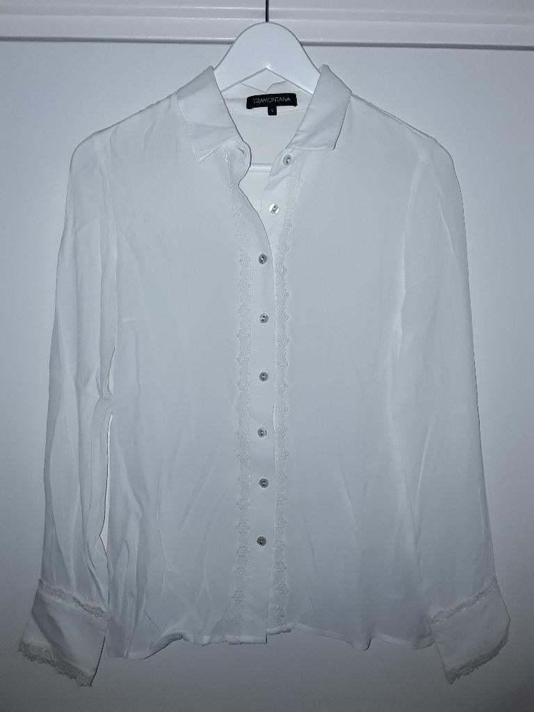 Tramontana Witte Blouse Met Kant Maat S, Kleding | Dames, Maat 38/40 (M), Tramontana, Wit, Ophalen of Verzenden