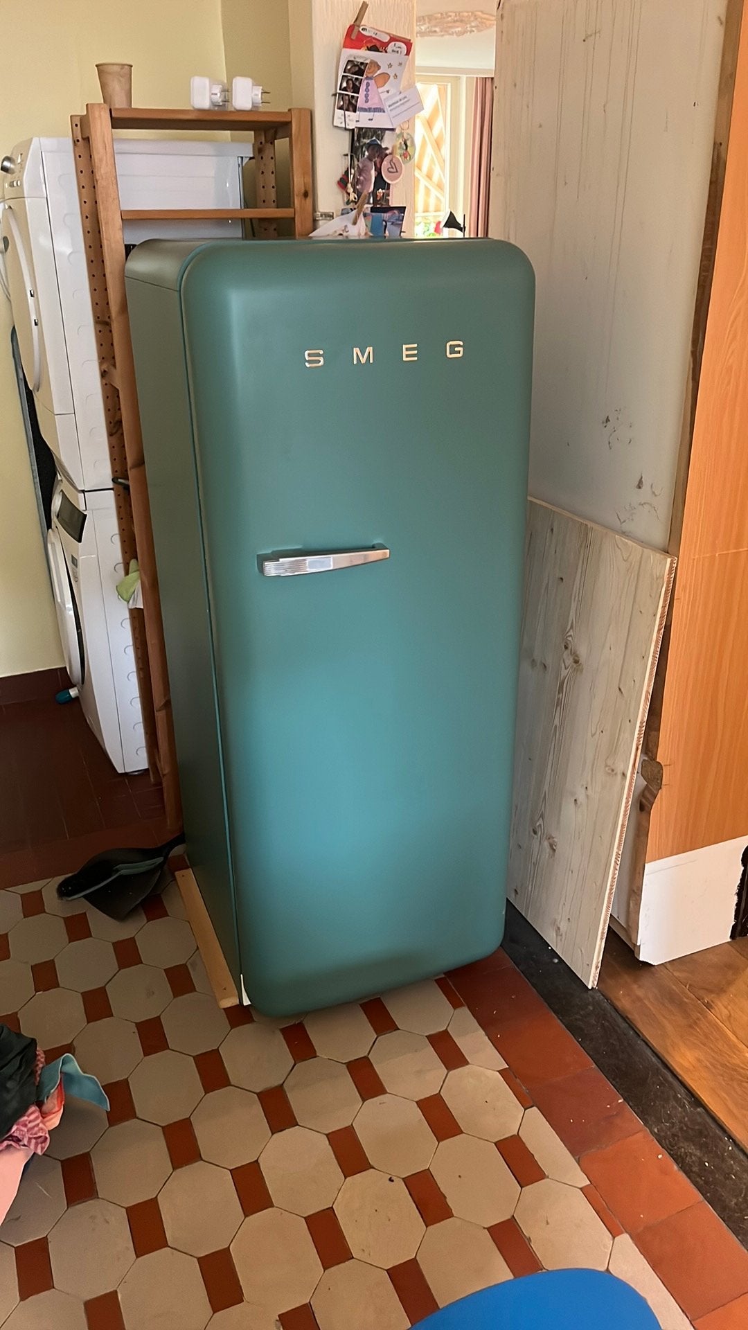 Smeg Koelkast Groen - Retro Design dit weekend halen 300€, Ophalen, Gebruikt, 200 liter of meer, 60 cm of meer