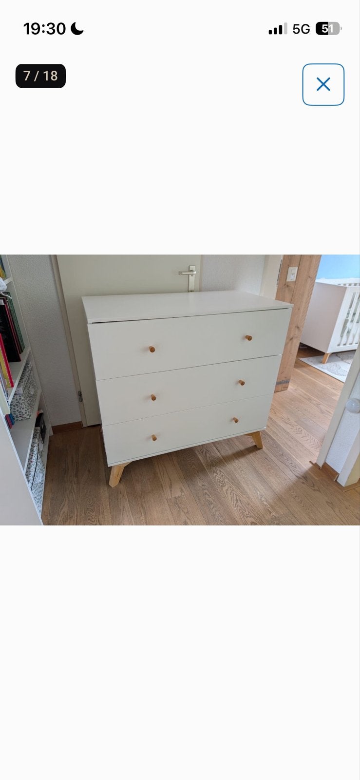 Commode TWF The Wood Factory met 3 laden, Ophalen, 50 tot 100 cm, Zo goed als nieuw, 3 of 4 laden