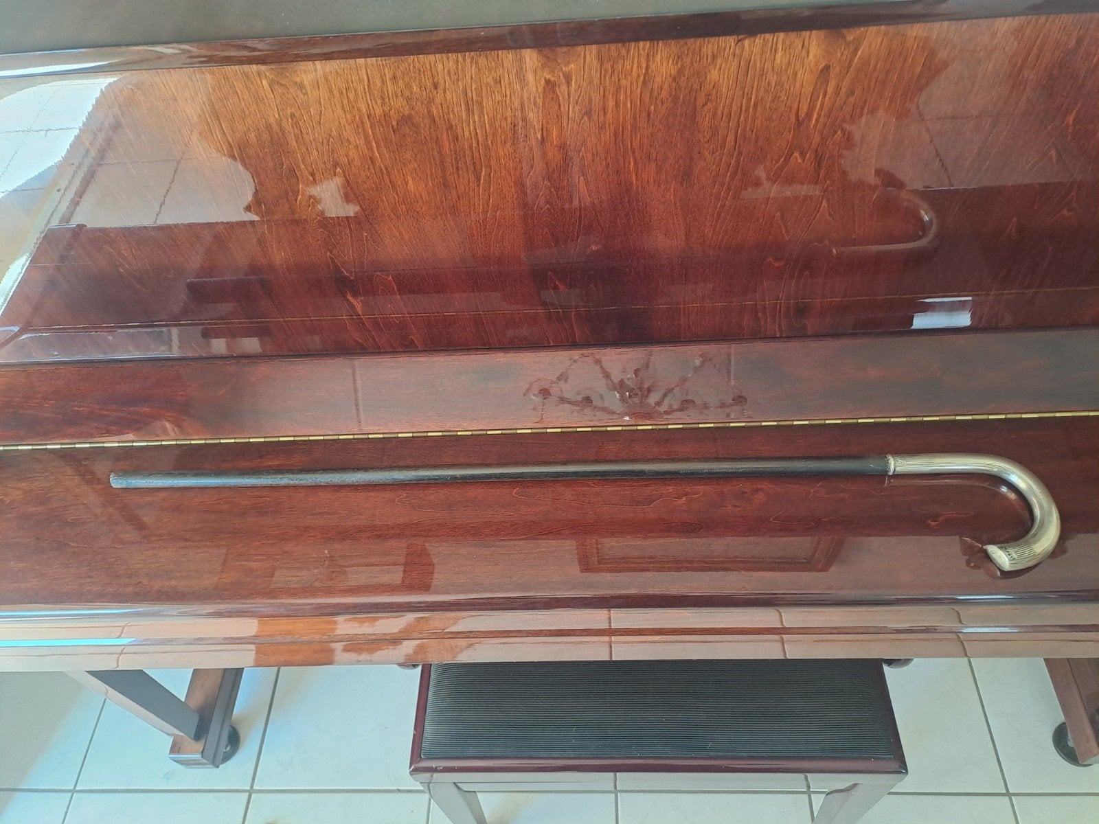antieke wandelstok met zilveren handvat, Ophalen of Verzenden