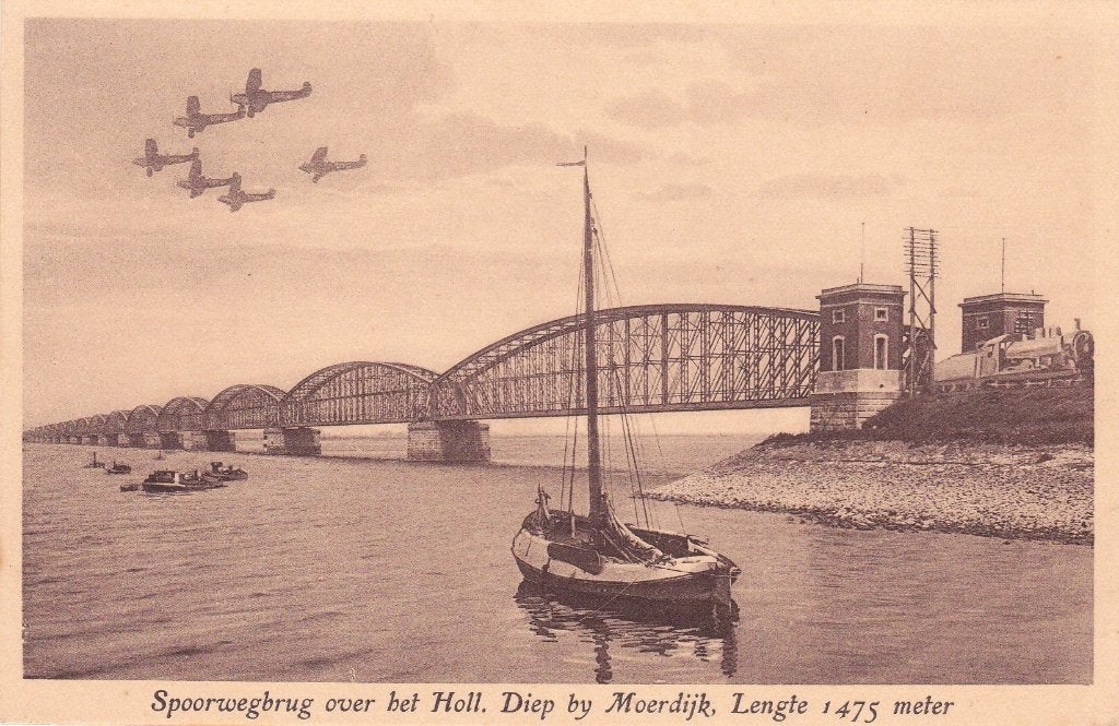 MOERDIJK SPOORWEGBRUG over HOLL.DIEP, Verzamelen, Ansichtkaarten | Nederland, Ophalen of Verzenden, Voor 1920, Noord-Brabant