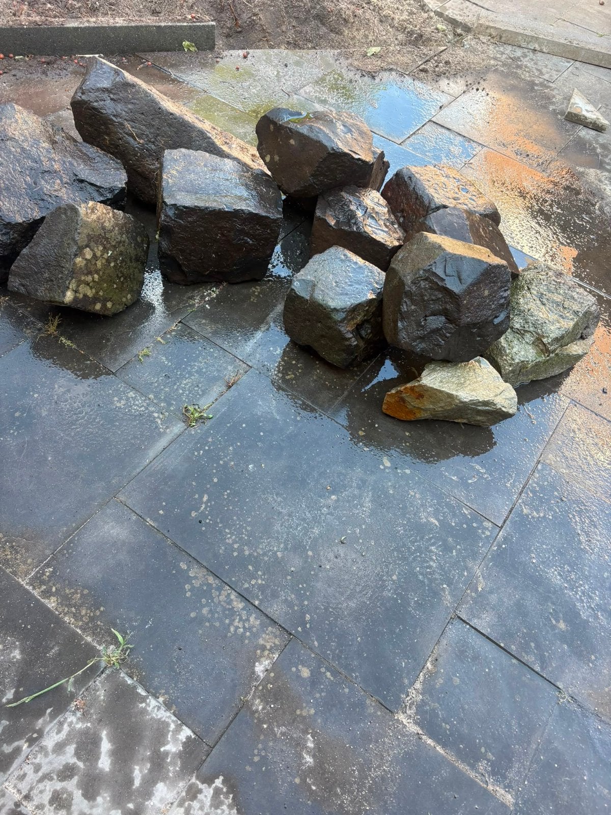 Mooie rotsen/keien voor tuin of vijver (30-40 stuks), Ophalen, Gebruikt, Grijs, Kei