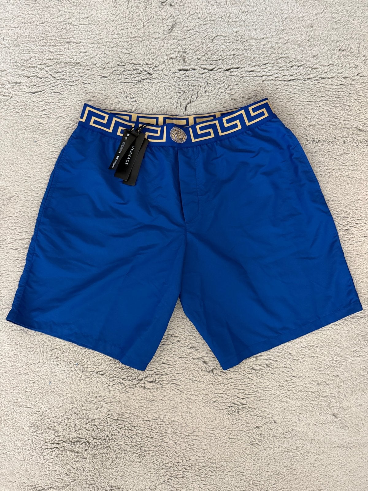 Versace Barroc Blue Zwemshort - Nieuw met labels - Maat XL, Ophalen of Verzenden, Maat 56/58 (XL), Blauw, Zwemshort