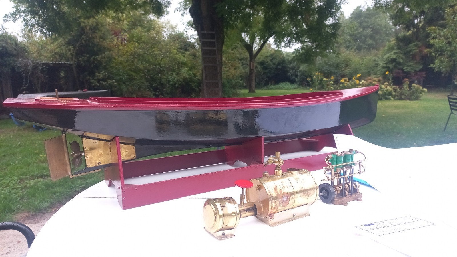 Stoomsloep 1:8 met Saito stoommachine, Hobby en Vrije tijd, Ophalen, Zo goed als nieuw, Groter dan 1:32, Overige merken