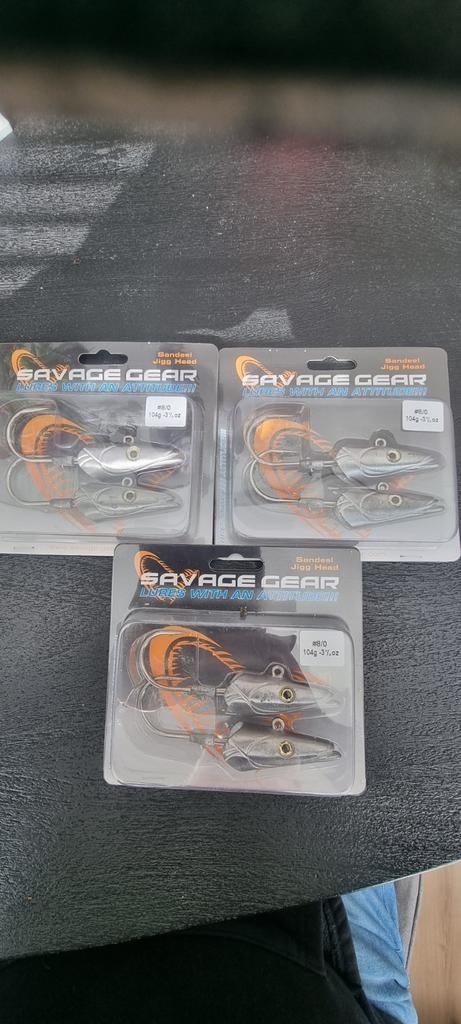 3x Savage Gear Sandeel Jig Head 104g #8/0 - Nieuw, Info@savage-gear.com, Savage Gear, Savage Gear, Gydevang 4, 3450 Allerød, Denmark