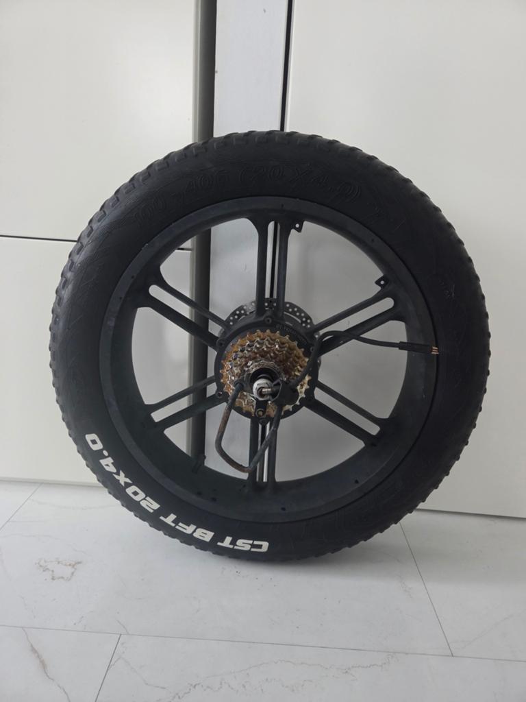 Fatbike achterwiel met motor en kabel, zwart, Ophalen of Verzenden, Gebruikt, Fatbike, Wiel
