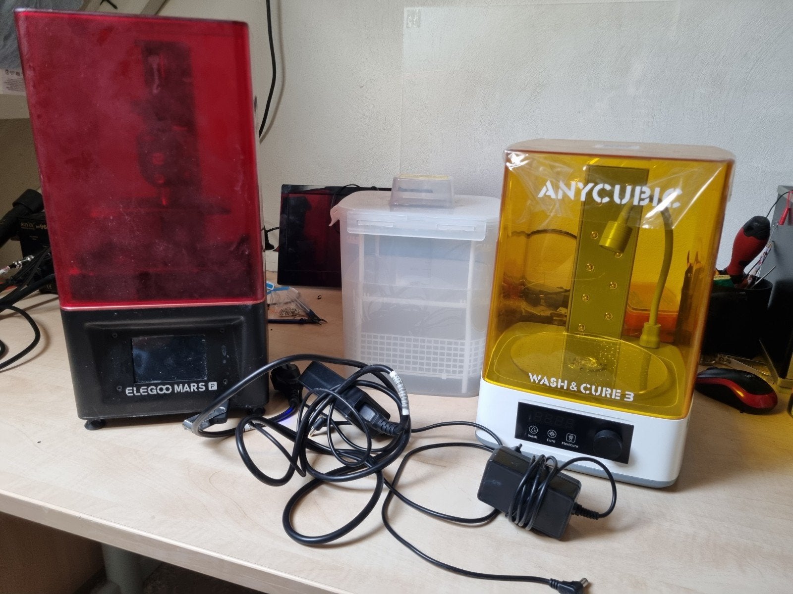 Elegoo Mars P resin met Anycubic Wash & Cure 3, Computers en Software, 3D Printers, Gebruikt, Resin/Hars, Ophalen of Verzenden