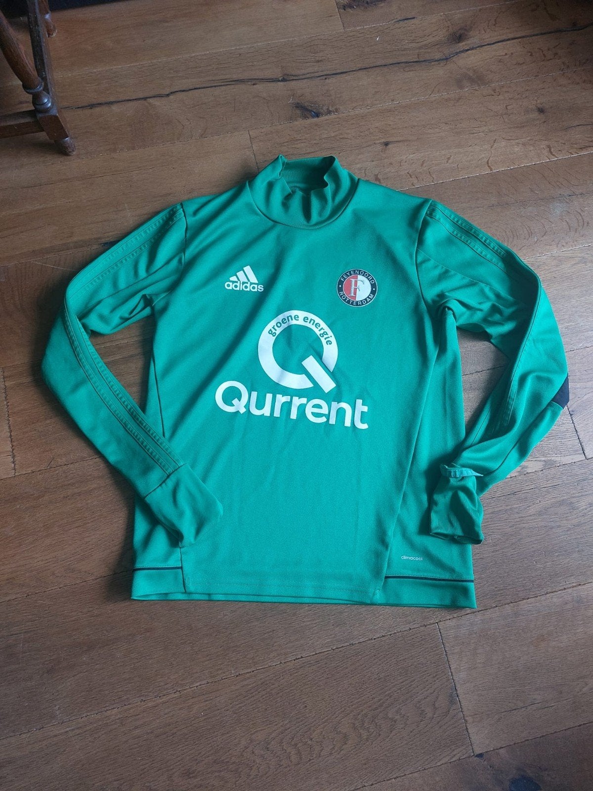 Feyenoord Longsleeve Groen - Adidas - Maat S, Ophalen of Verzenden, Adidas, Voetbal, Gedragen