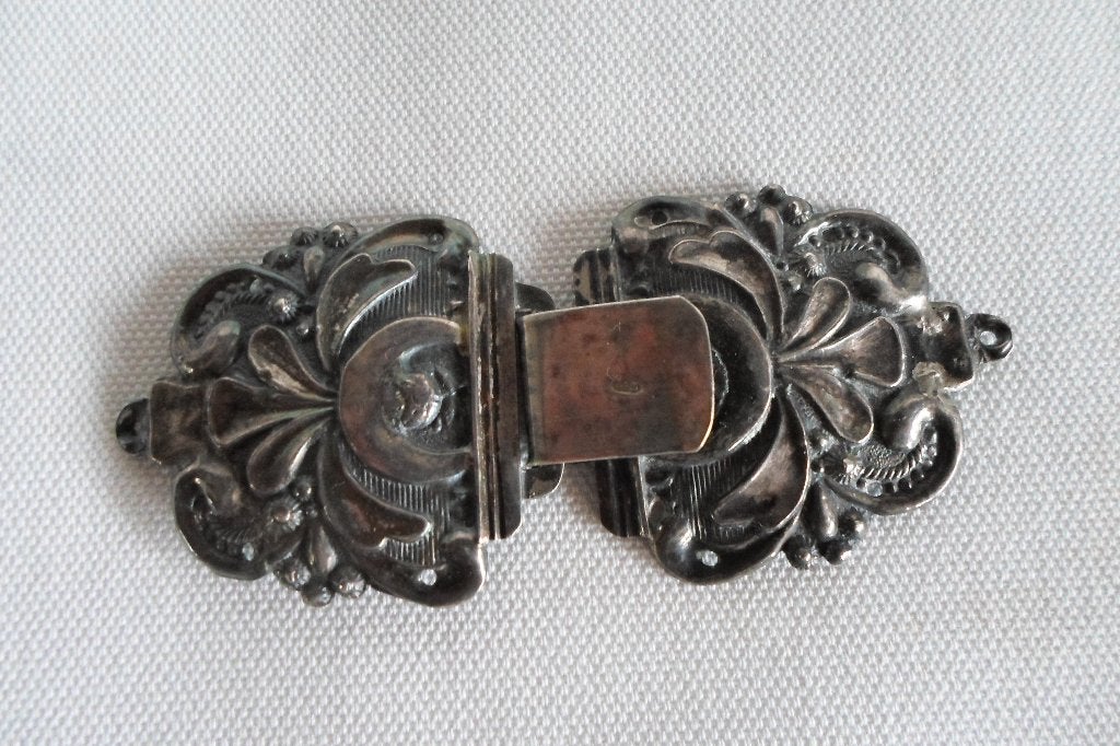 Antiek Schorteslot Zilver Meppel, Antiek en Kunst, Antiek | Goud en Zilver, Ophalen of Verzenden, Zilver