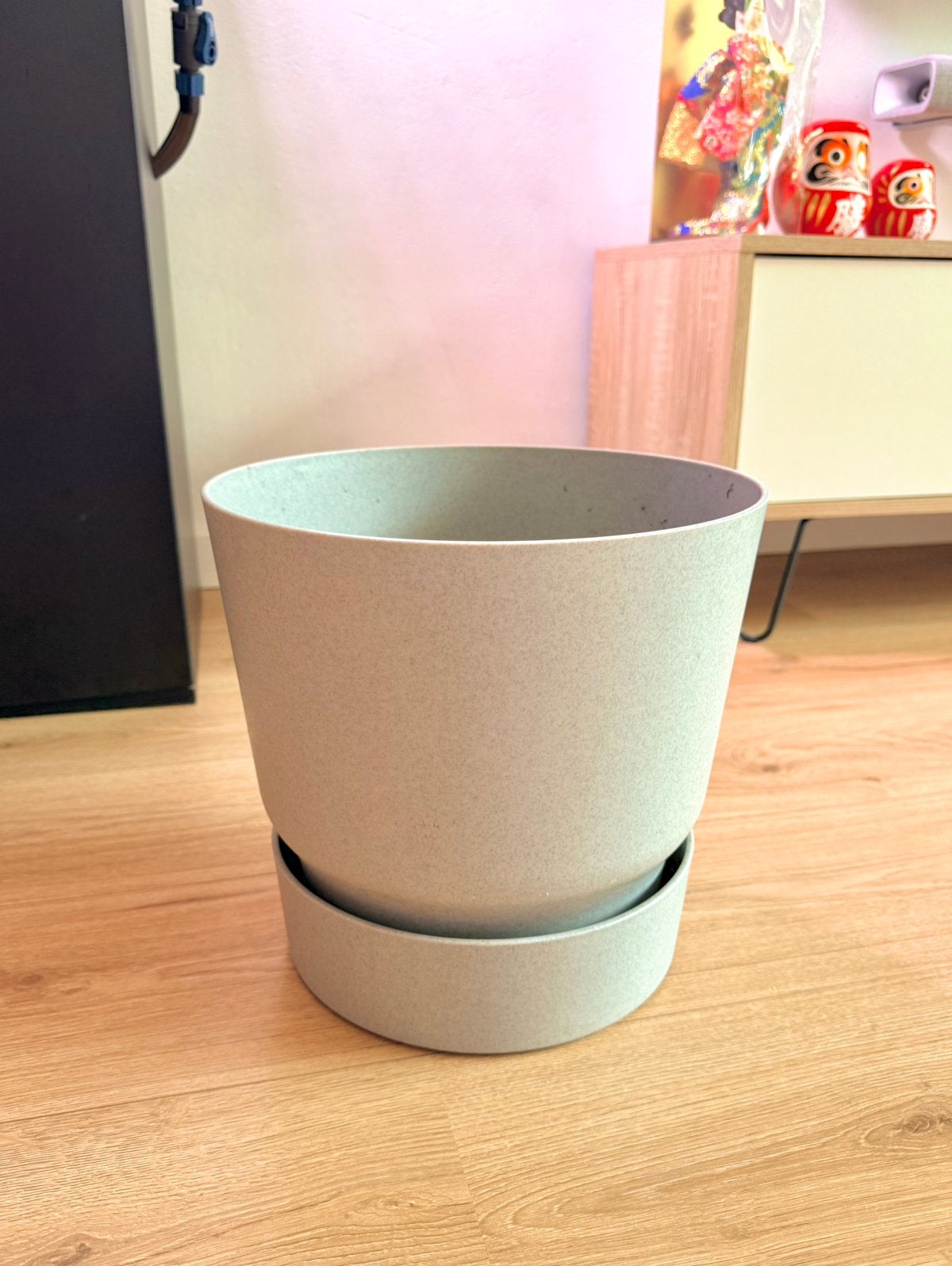 Elho bloempot Greenville grijs, Kunststof, Rond, Zo goed als nieuw, Minder dan 40 cm