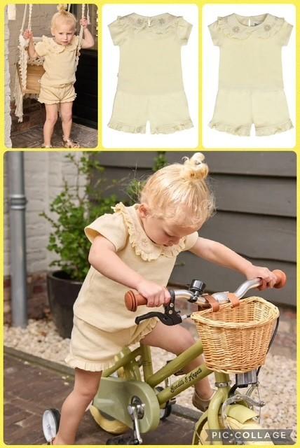 Dirkje meisjes set T-shirt en short bloem Maat 86 (advr 117), Kinderen en Baby's, Babykleding | Maat 86, Meisje, Dirkje, Nieuw