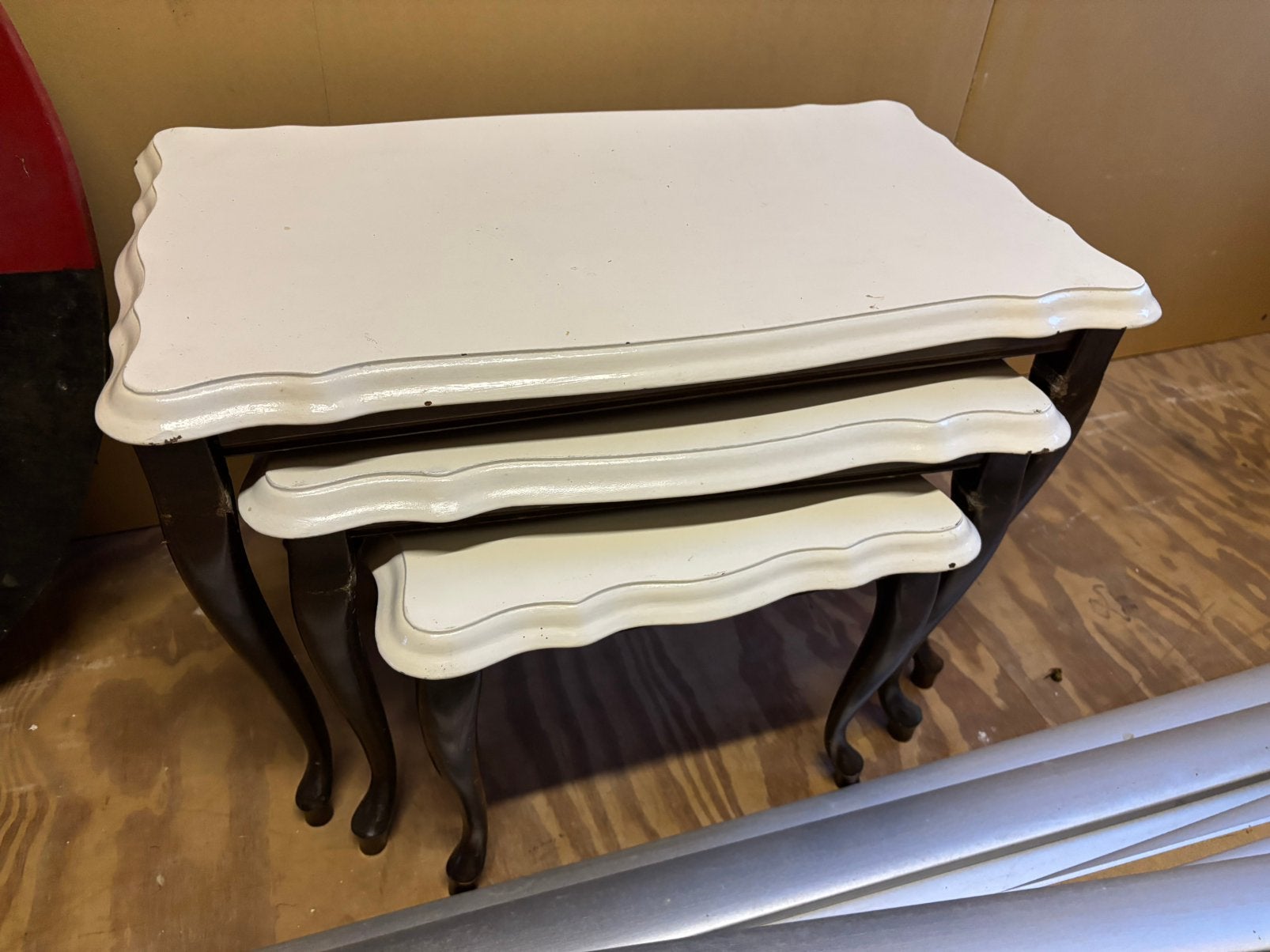 Set 3 Queen Anne-stijl bijzettafeltjes, Huis en Inrichting, Kasten | Schoenenkasten, Ophalen, Zo goed als nieuw