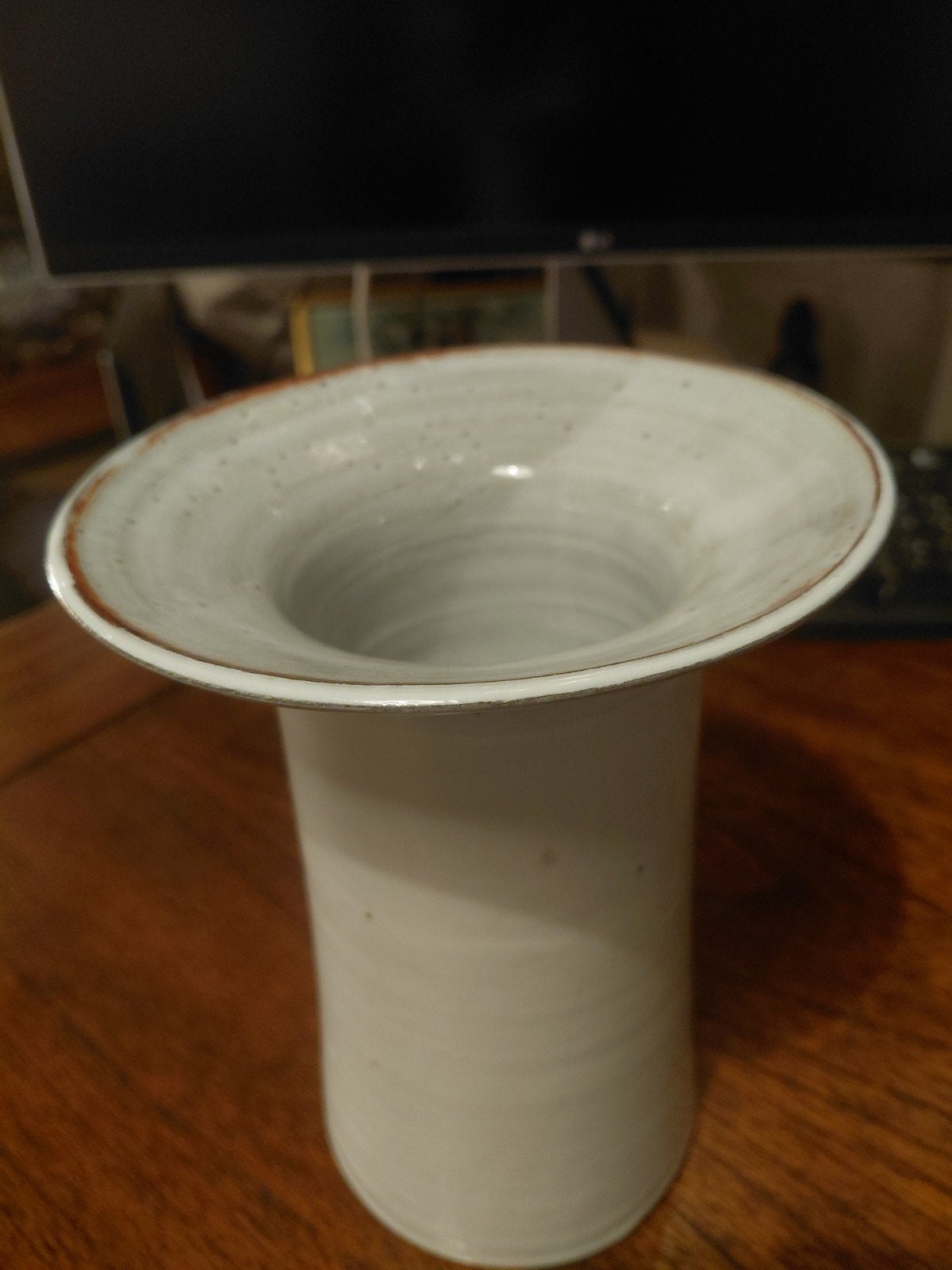 Unieke handgemaakte vintage keramische vaas 19cm, Ophalen of Verzenden