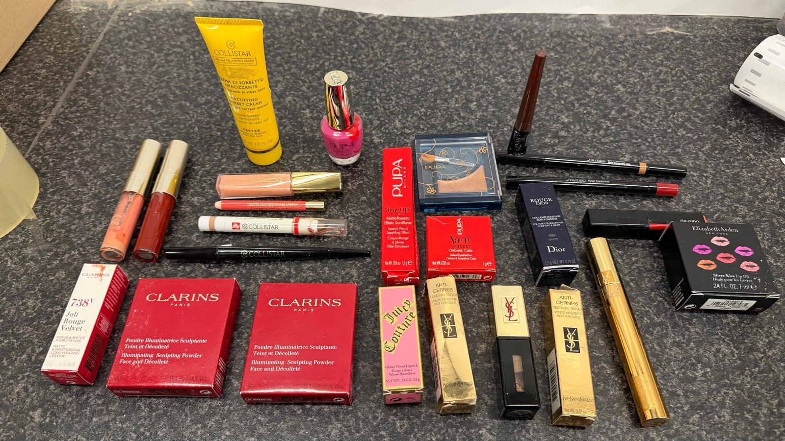 Grote partij make-up van diverse topmerken 25 stuks, Gebruikt, Overige kleuren, Gehele gezicht, Ophalen of Verzenden