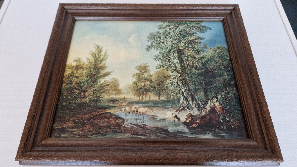 oud schilderij op paneel, Antiek en Kunst, Ophalen of Verzenden, Landschap