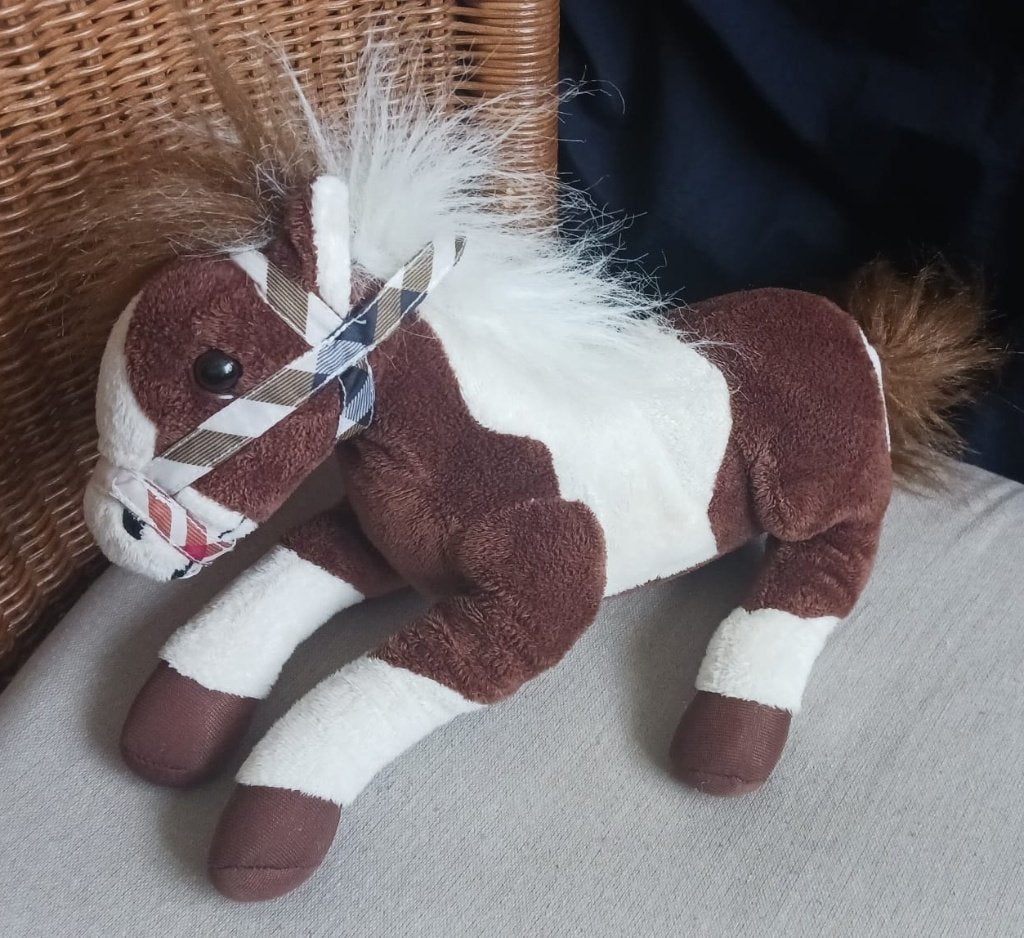 Pinto-paard pluche knuffel, Overige typen, Ophalen of Verzenden, Zo goed als nieuw, Middelgroot (20 tot 80 cm)