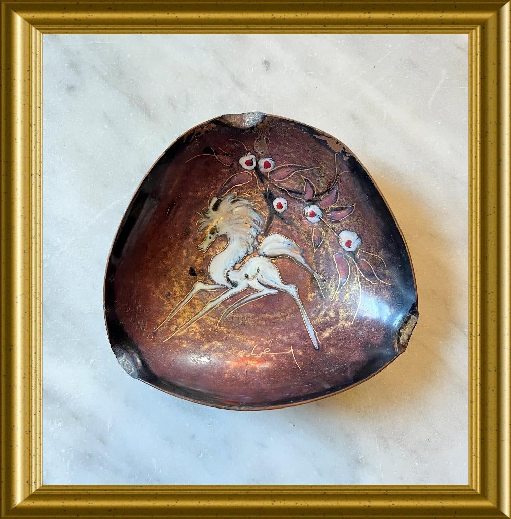 Vintage geëmailleerd schaaltje / asbakje, Greet van der Wens, Antiek en Kunst, Ophalen of Verzenden