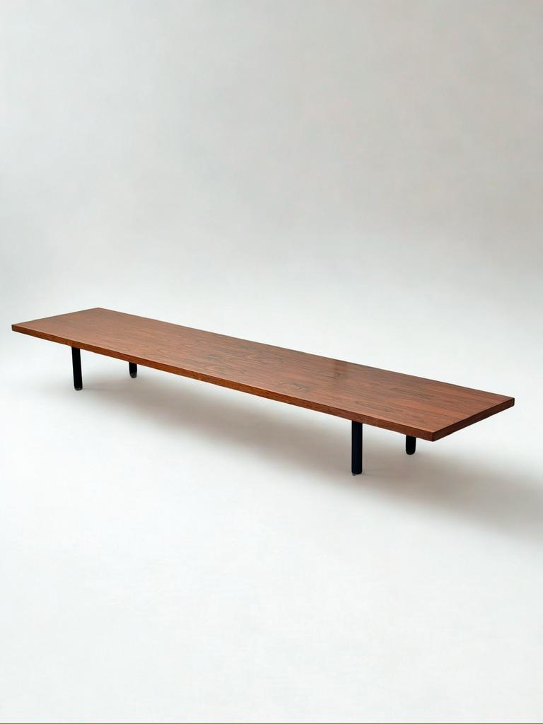 Palissander Vintage Midcentury Bench Salontafel Lowboard, Ophalen of Verzenden, Zo goed als nieuw, 25 tot 50 cm, Rechthoekig