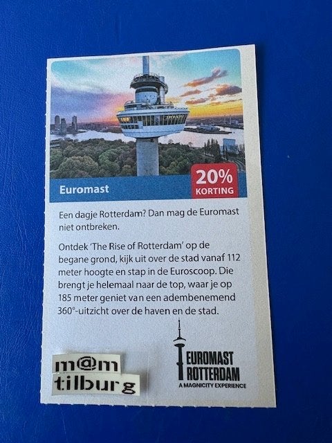 Euromast 20% korting tot 1-7-2027, Drie personen of meer, Kortingsbon, Overige typen
