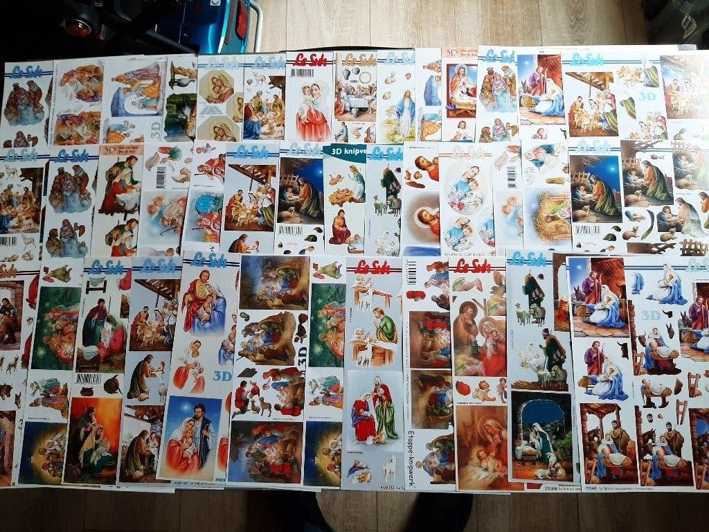 40 Religieuze Kerstknipvellen - Diverse Afbeeldingen, Verzenden, Nieuw, Kerst, Knipvel