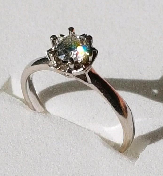18 karaat Witgouden ring met SI diamant van 0.50 caraat!, Wit, Ophalen of Verzenden, Dame, Goud