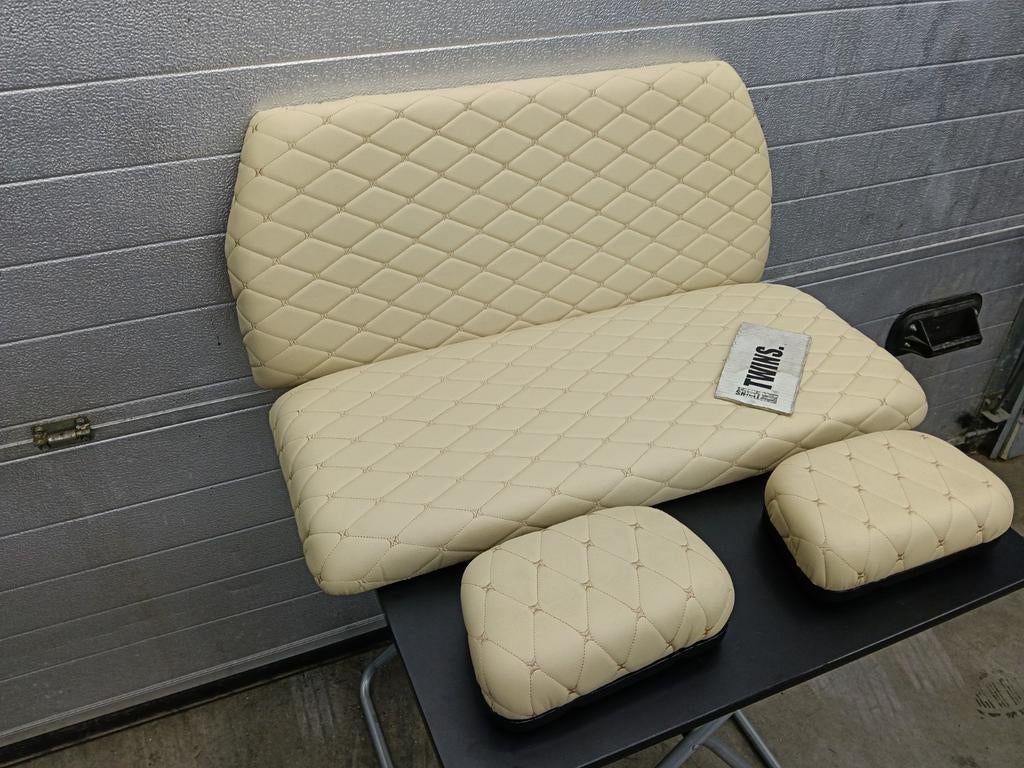 Interieur Biro Beige Custom Leer Bankje, Ophalen