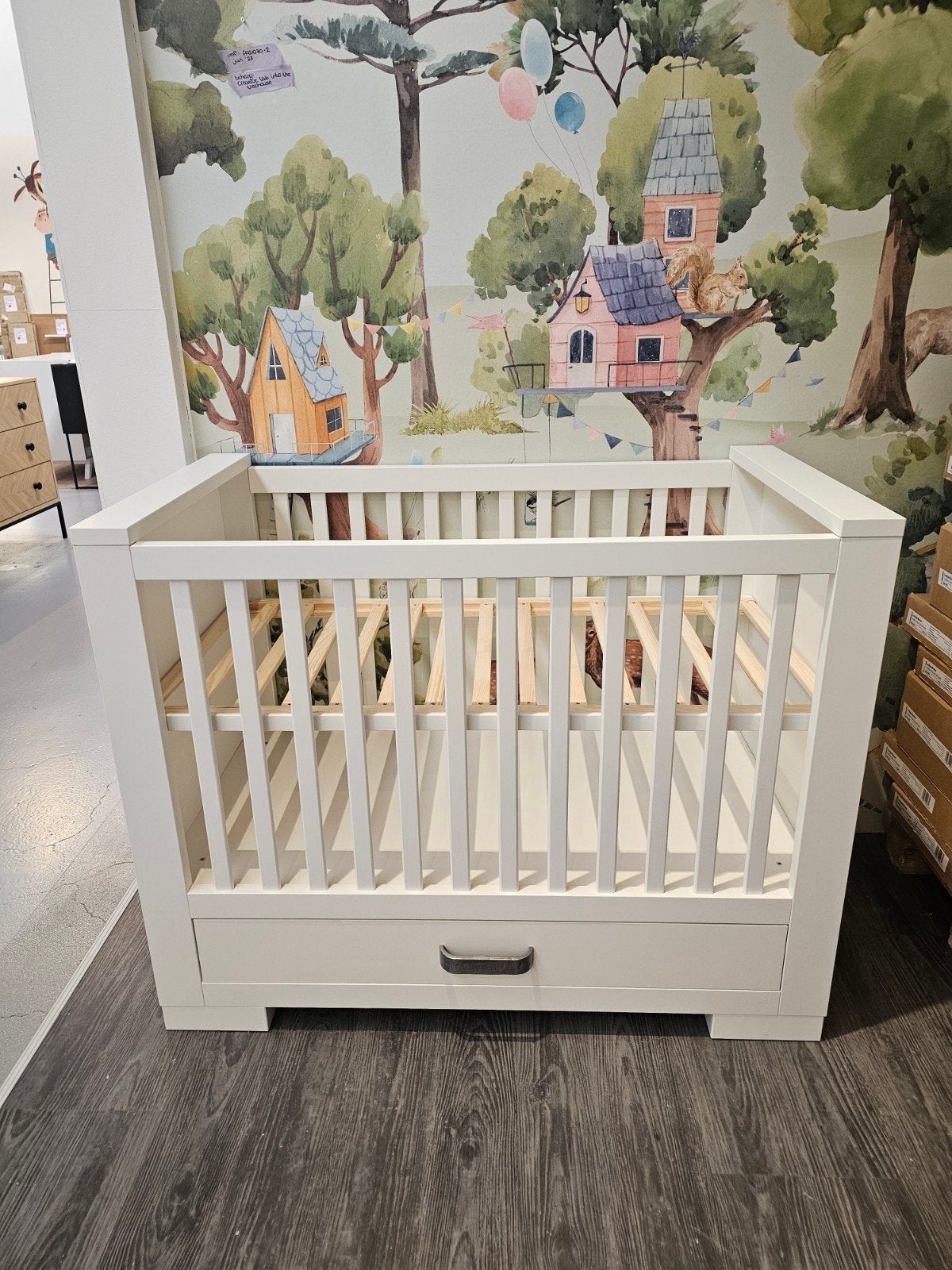 Kidsmill Brent ledikant 60x120 met lade, wit, nieuw in doos, Ophalen, Nieuw, Ledikant