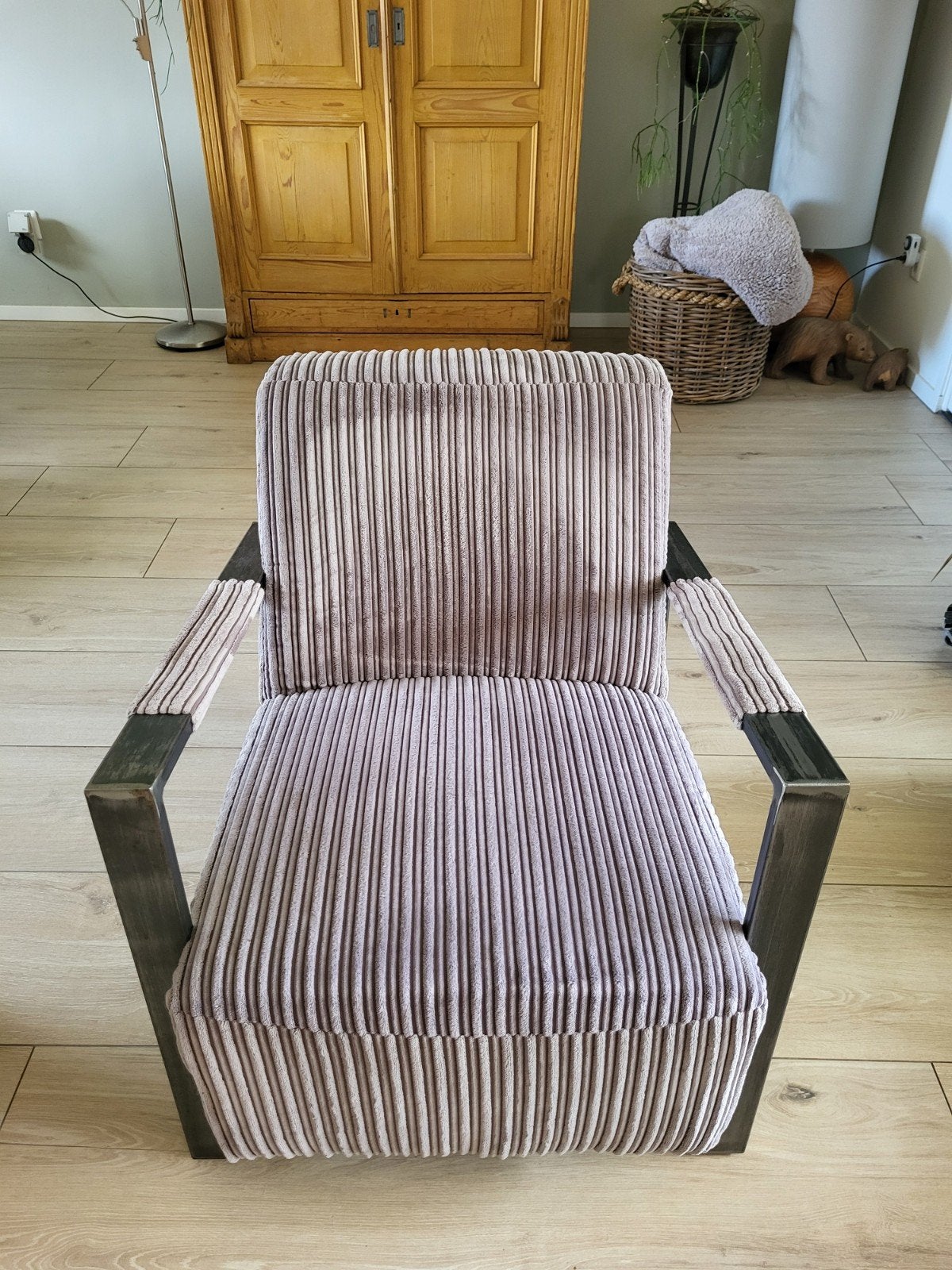 Fauteuil Faith industrieel ribstof, Huis en Inrichting, Banken | Sofa's en Chaises Longues, Ophalen, Eenpersoons, 75 tot 100 cm