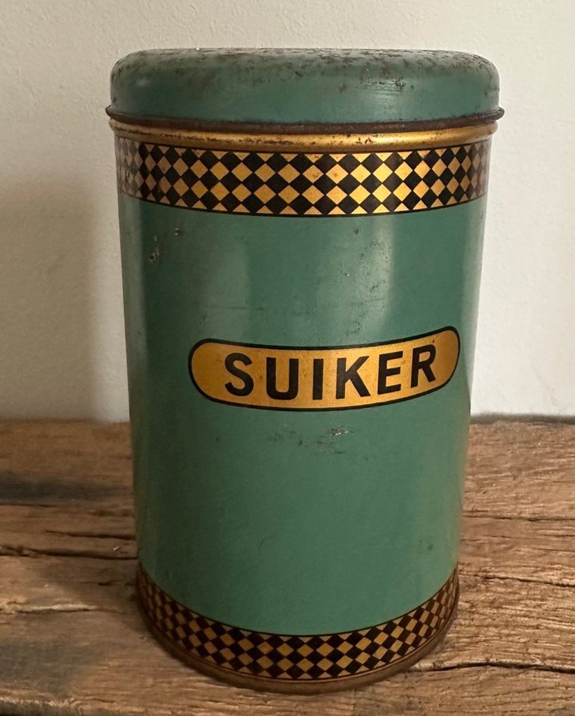 vintage suikerblik, Ophalen of Verzenden, Gebruikt, Overige