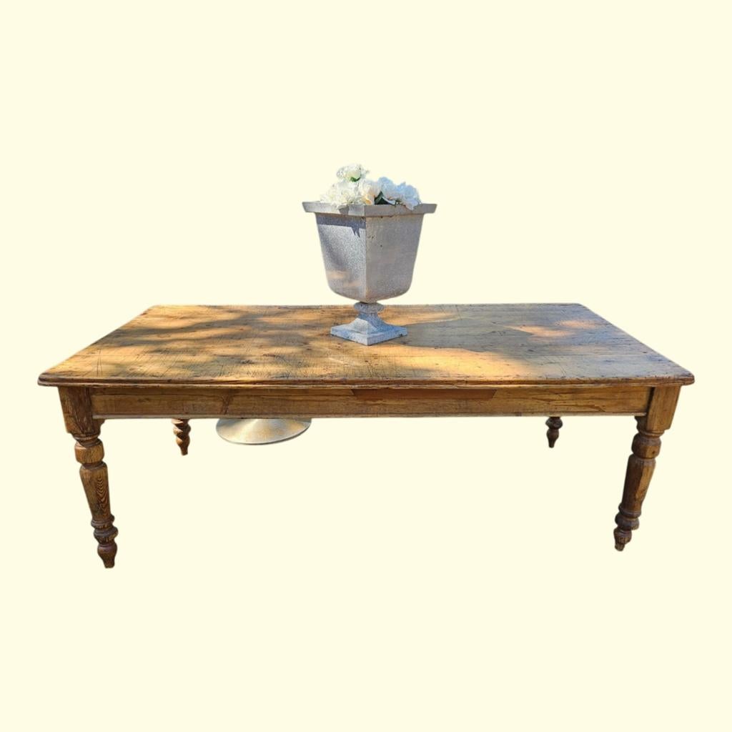 Robuuste houten eettafel - Vintage stijl, Ophalen