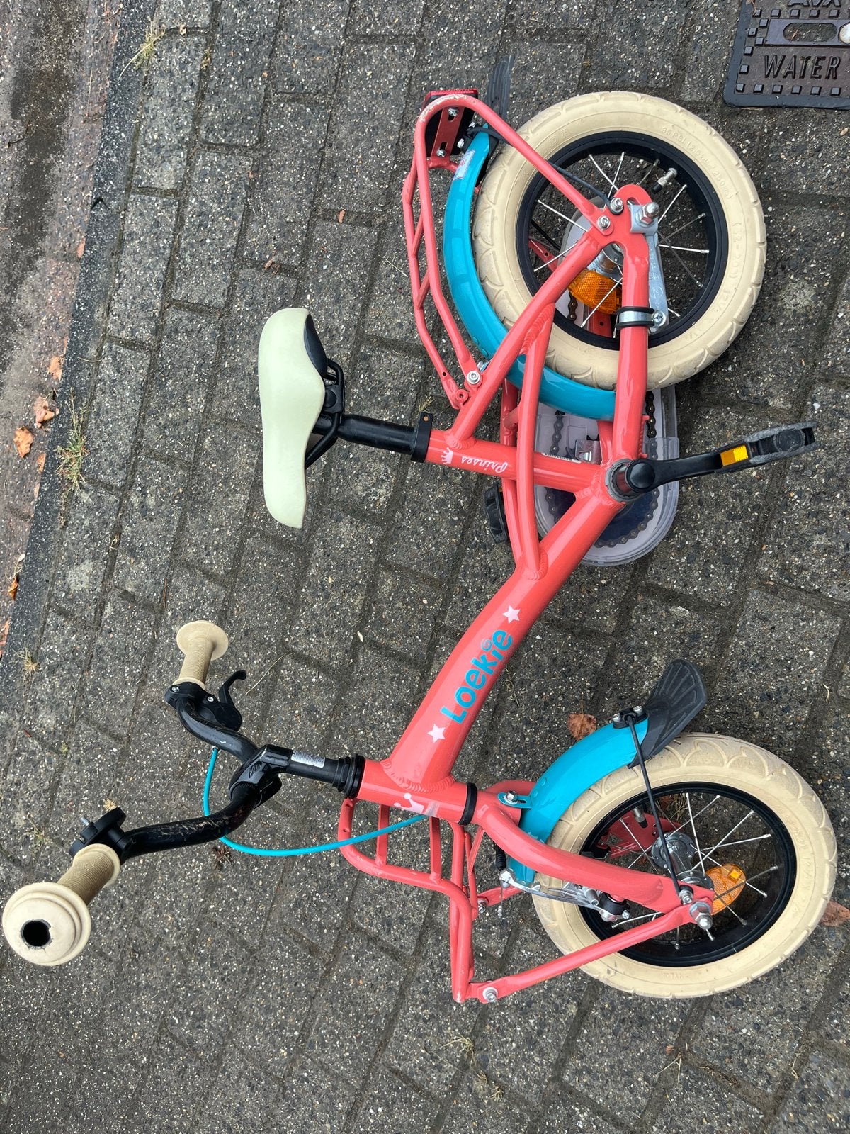 Kinderfiets Loekie 12 inch met zijwieltjes, Ophalen, Terugtraprem, Zijwieltjes, Gebruikt